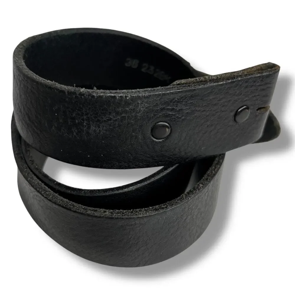 Justin Black American Made Top Grain Cowhide Leather No Buckle Belt 36